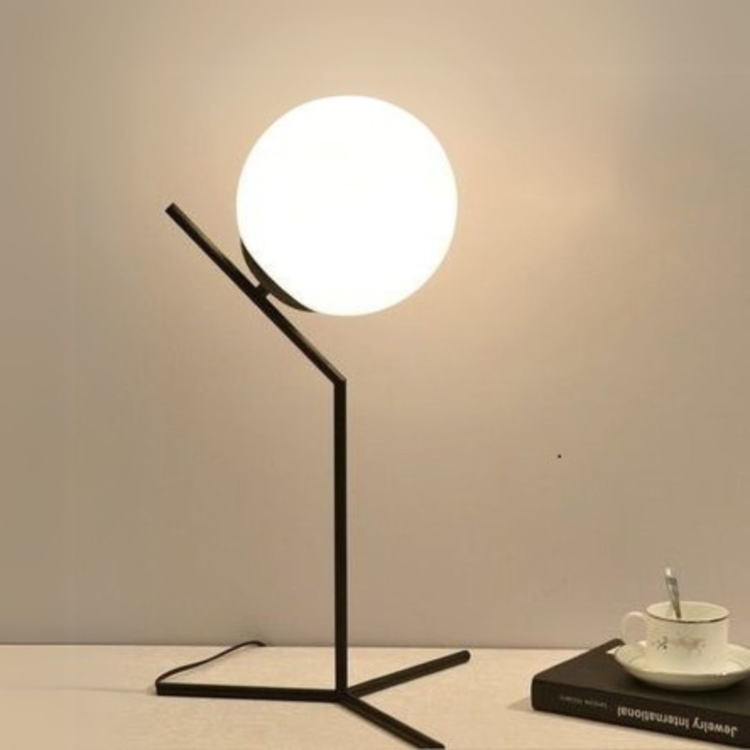 Vilnus - Lampe de Table Moderne à Boule de Verre