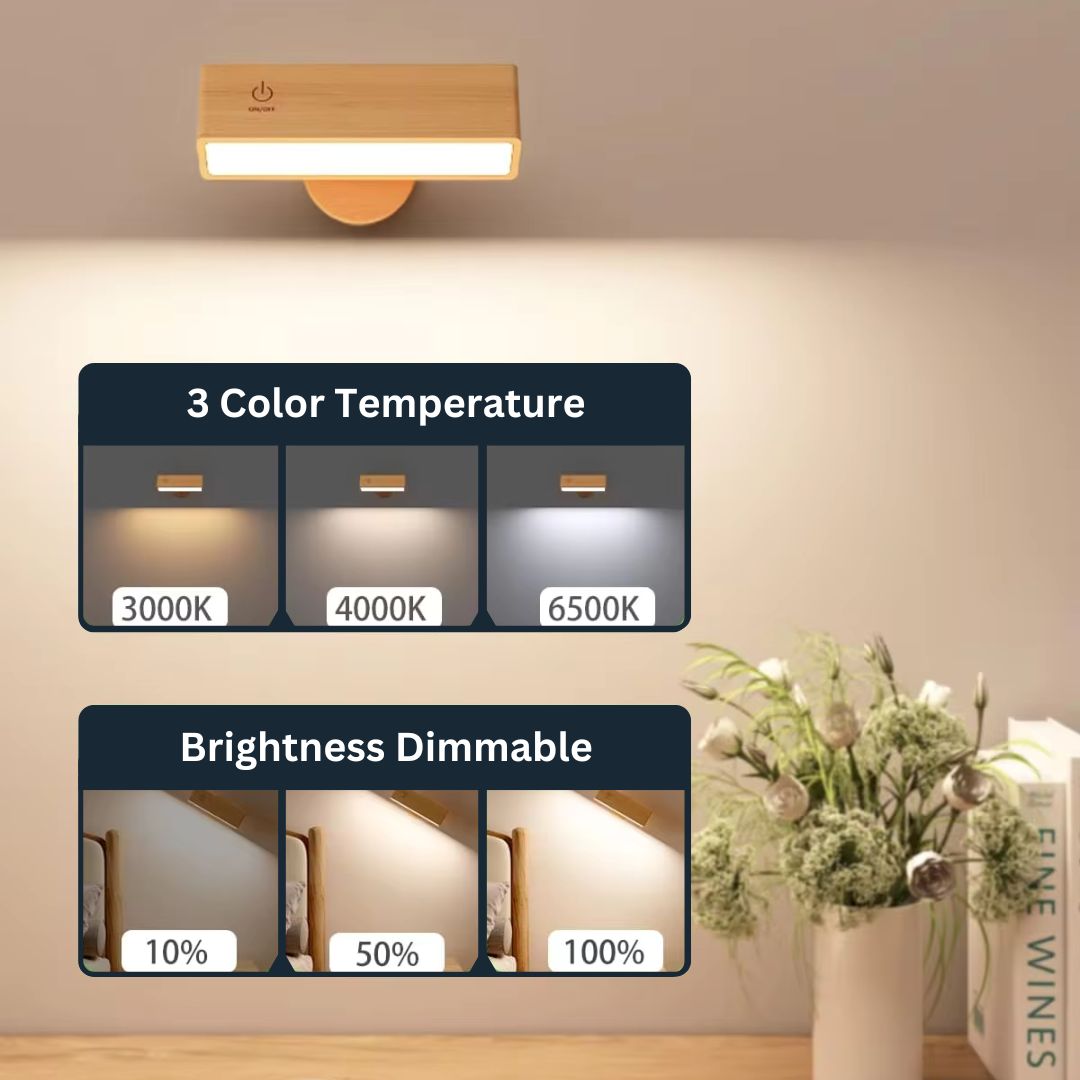 Lampe murale LED portable et rechargeable à 360