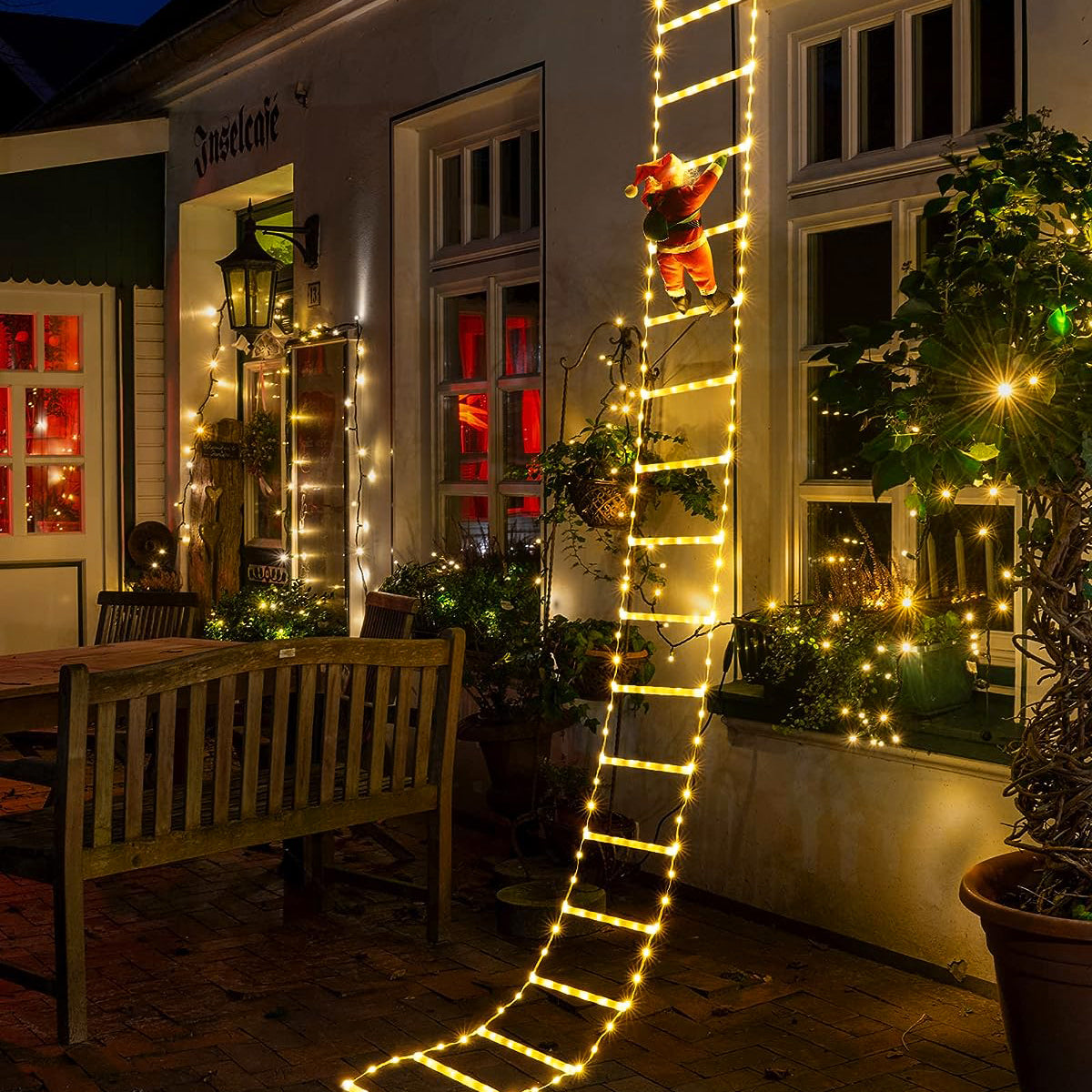 3M Père Noël grimpant sur une échelle Décoration de Noël (Vente de liquidation)