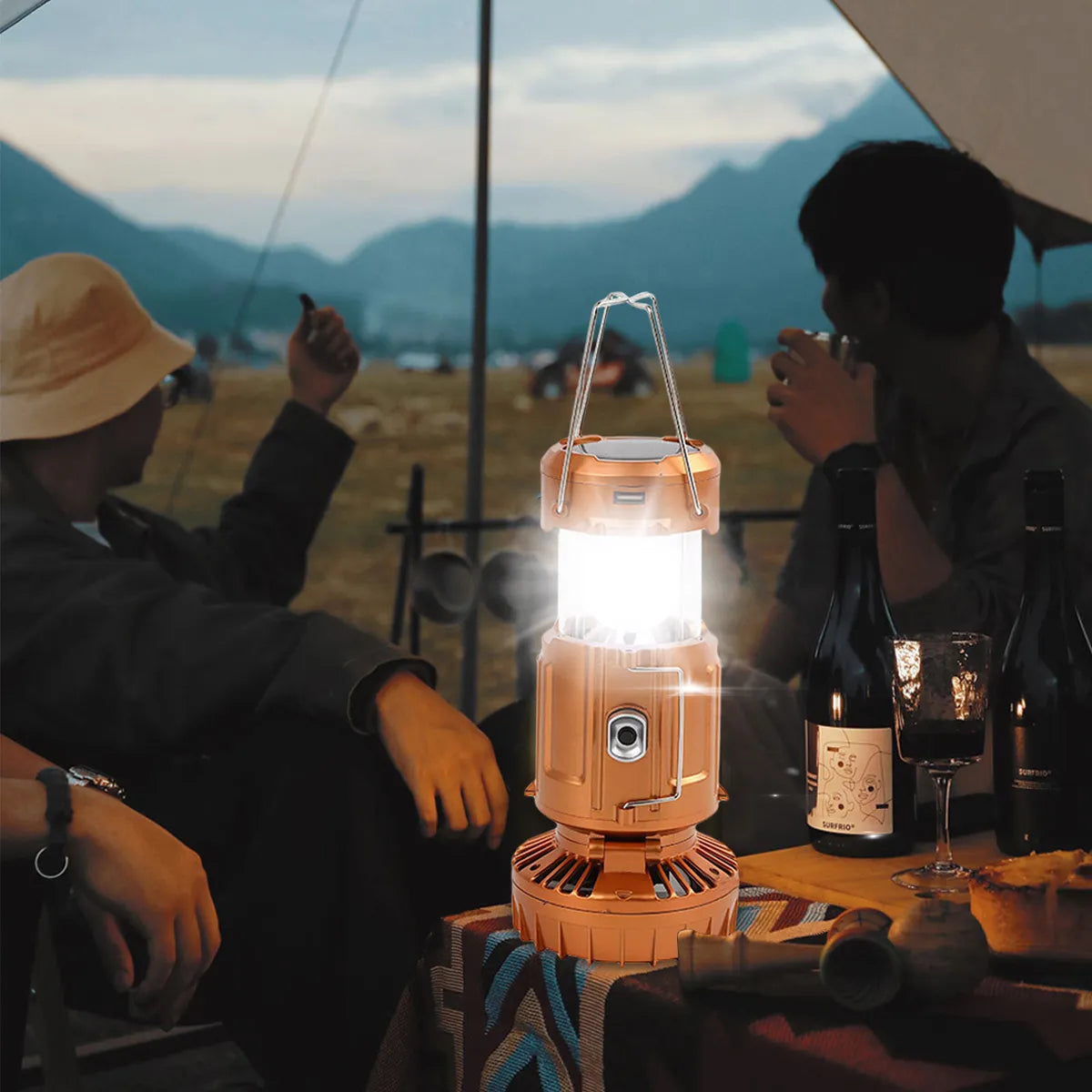 SolarBreeze - Lanterne Solaire avec Ventilateur