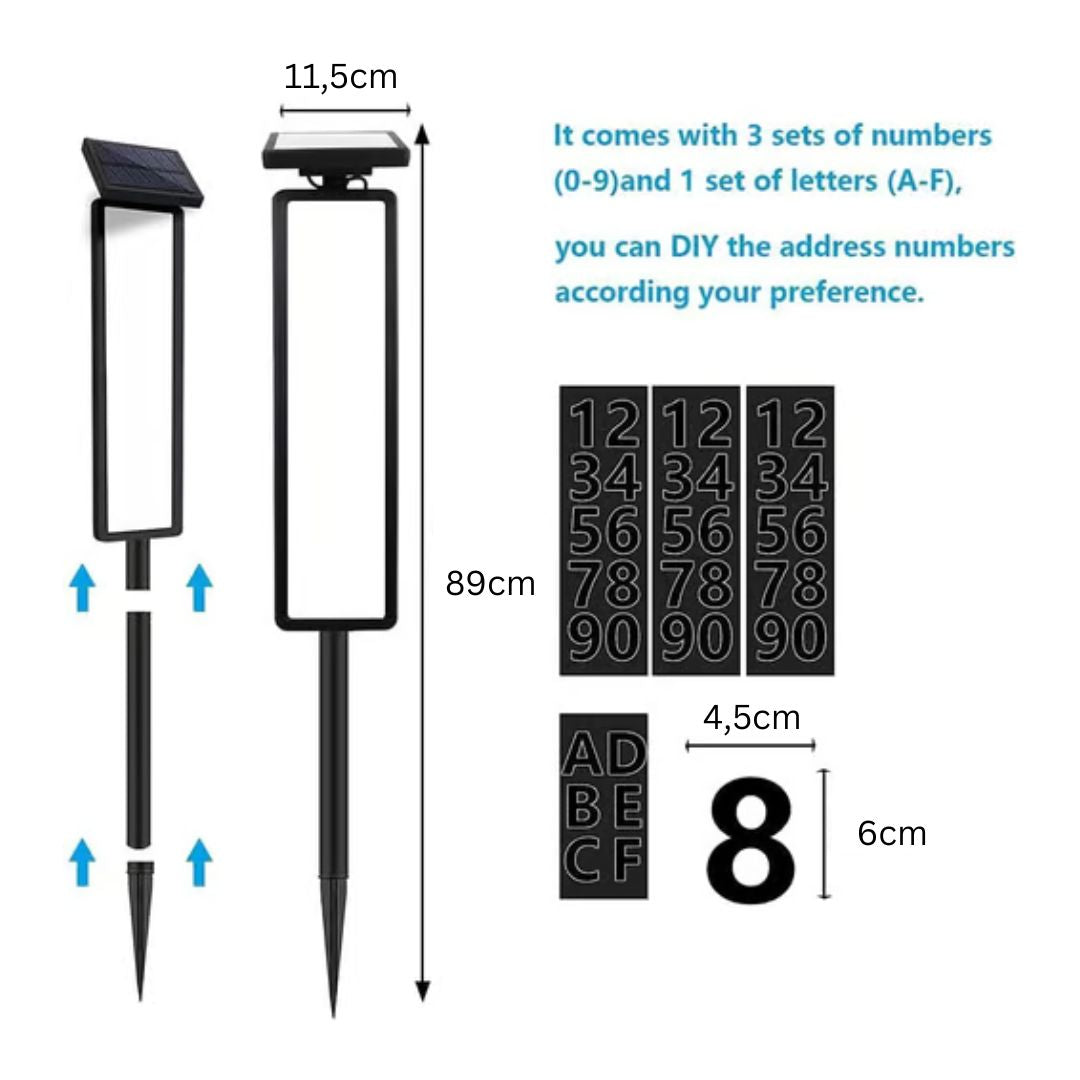 SunMark - Panneau d'adresse solaire