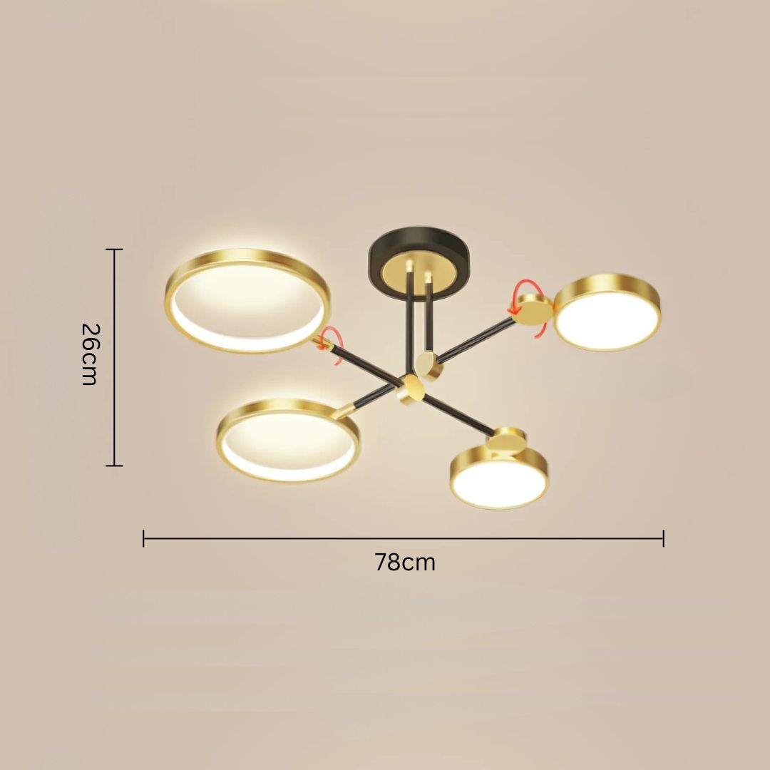 Lumin™ – Plafonnier LED moderne à cercles dorés