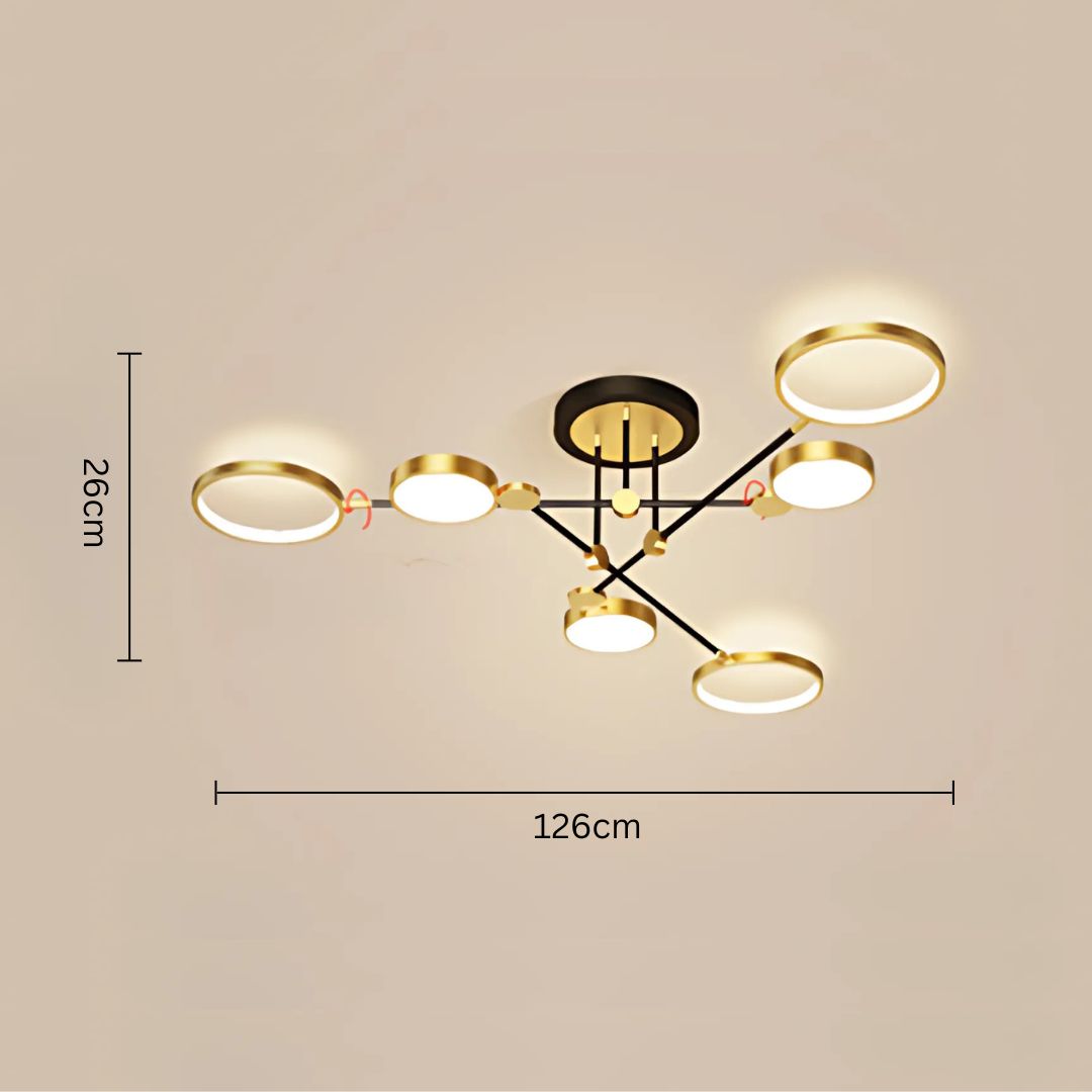 Lumin™ – Plafonnier LED moderne à cercles dorés
