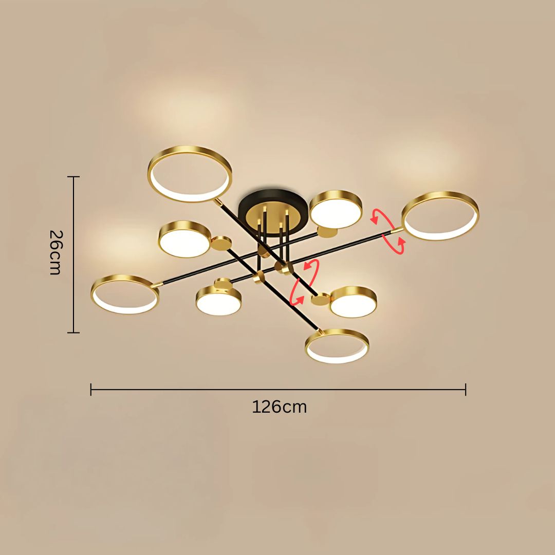 Lumin™ – Plafonnier LED moderne à cercles dorés