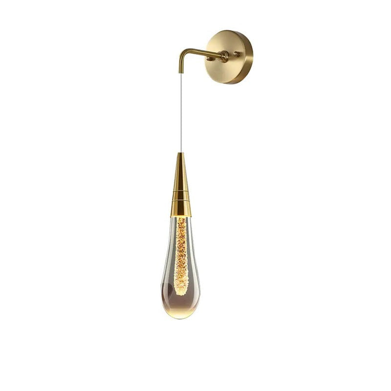 GoldenDrop™ – Suspension murale en cristal en forme de goutte d’eau pour chambre ou salon