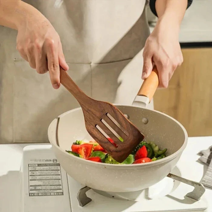 NaturaCook - Set d'ustensiles de cuisine en bois de qualité supérieure