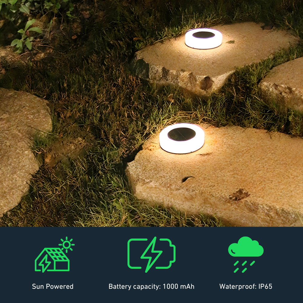 SolarGlow – Spots Solaires LED Plats pour le Sol