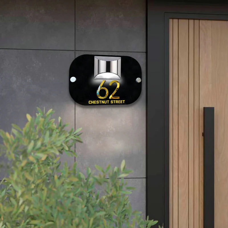 Numéro de maison solaire LED 3D personnalisé