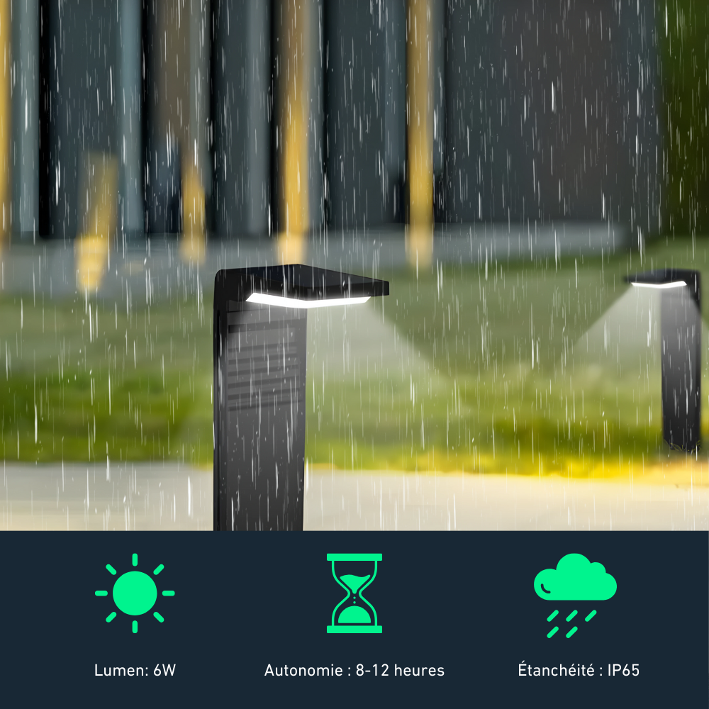 Opulent Bollard™ – Borne Lumineuse Solaire Design et Innovante pour Jardin ou Allée