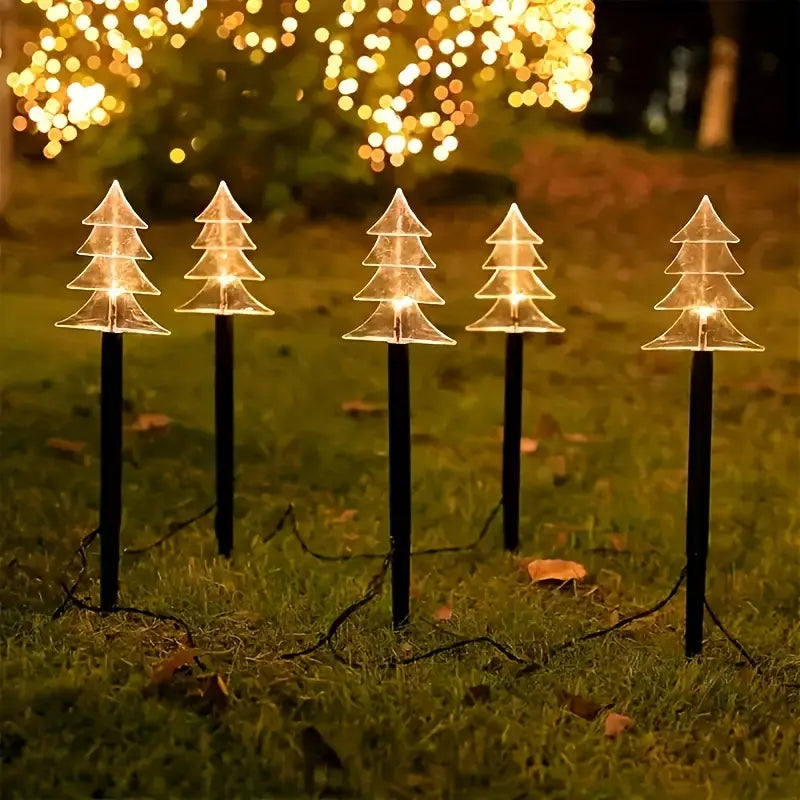 Lot de 5 lampes solaires pour allées d'hiver