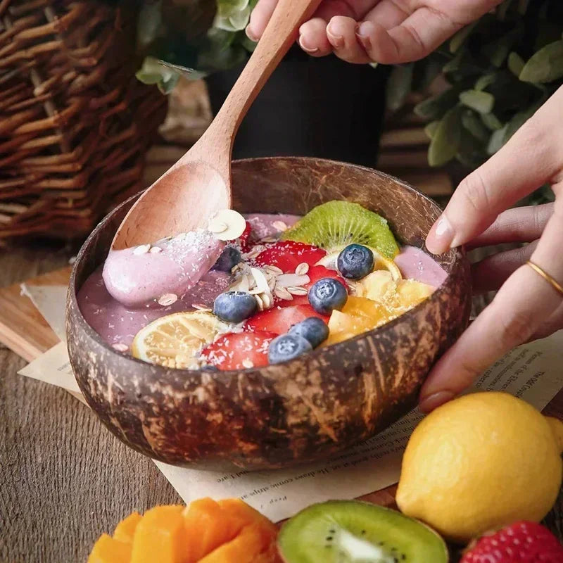 Ensemble de 10 bols en noix de coco fait main