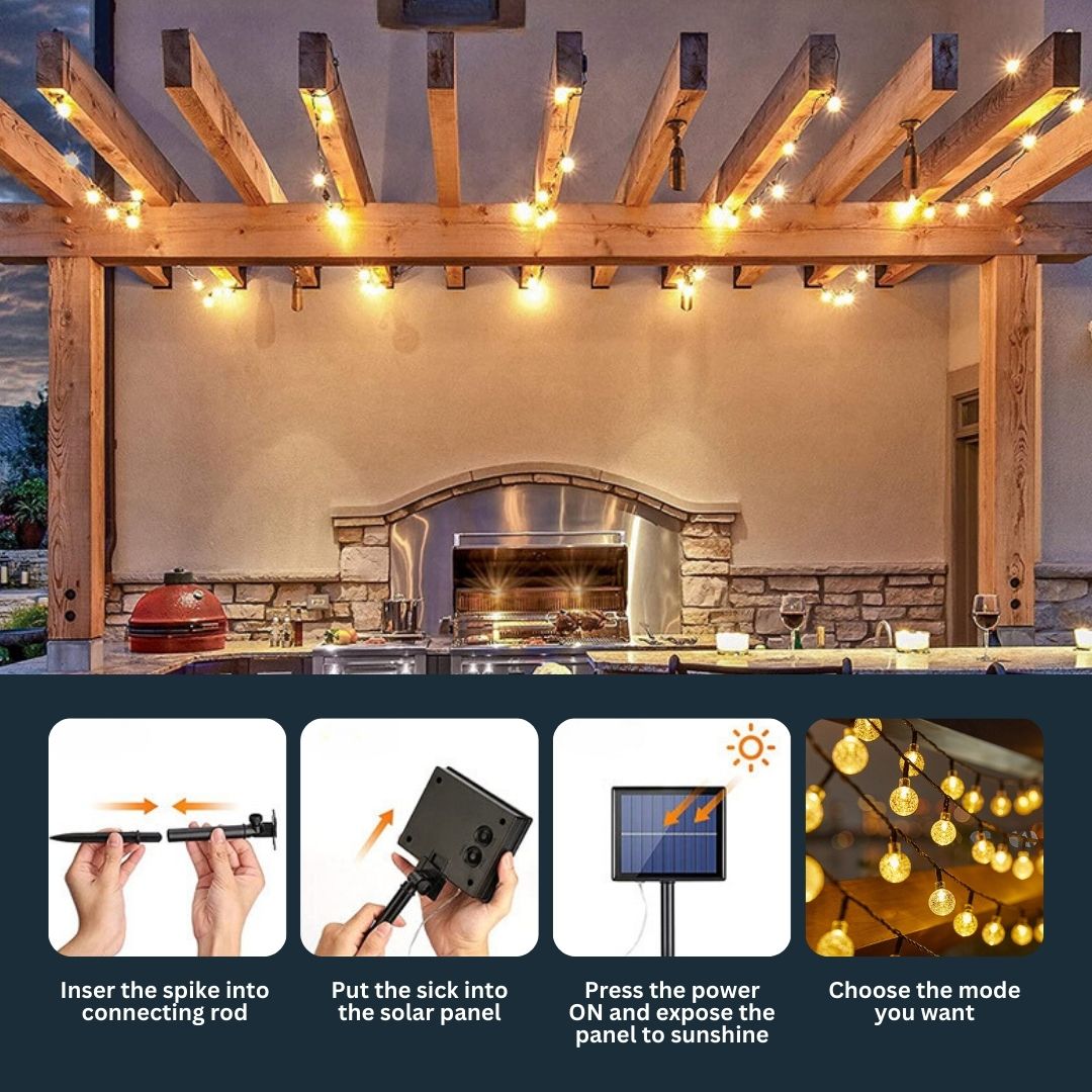 SolarFest™ – Guirlande solaire LED d’extérieur 5m–12m