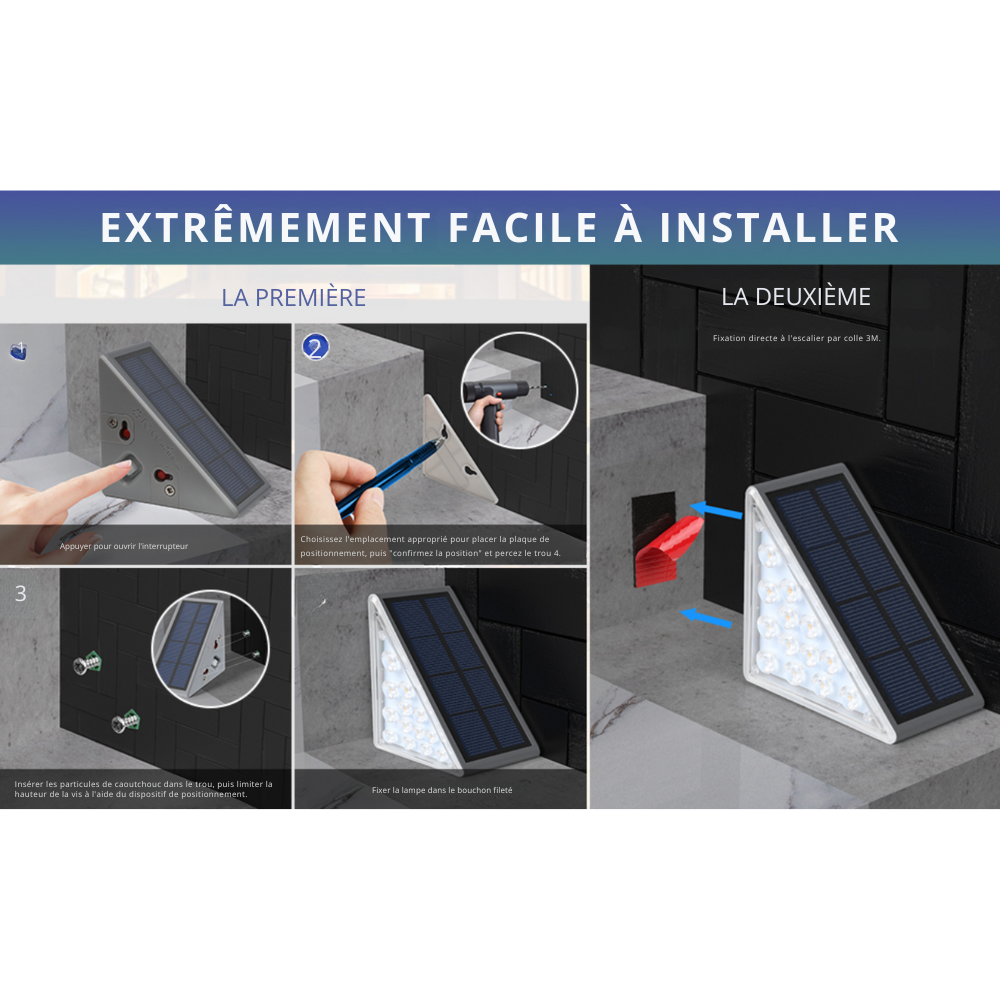 Lampes solaires d'extérieur pour escaliers