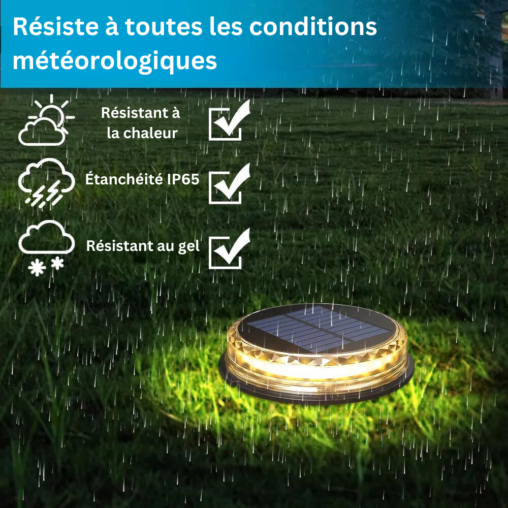 Lumière solaire colorée au sol