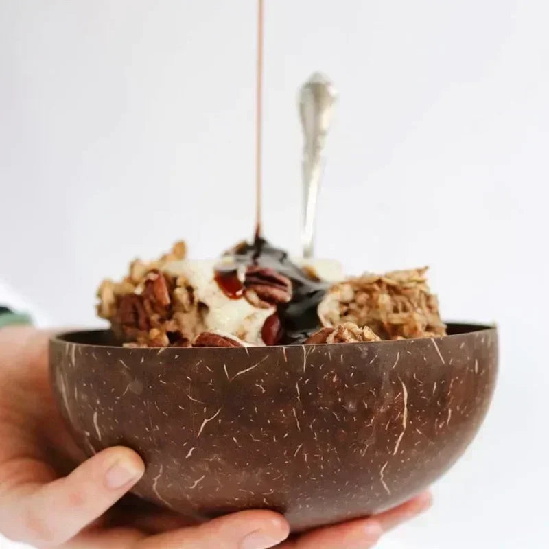 Ensemble de 10 bols en noix de coco fait main
