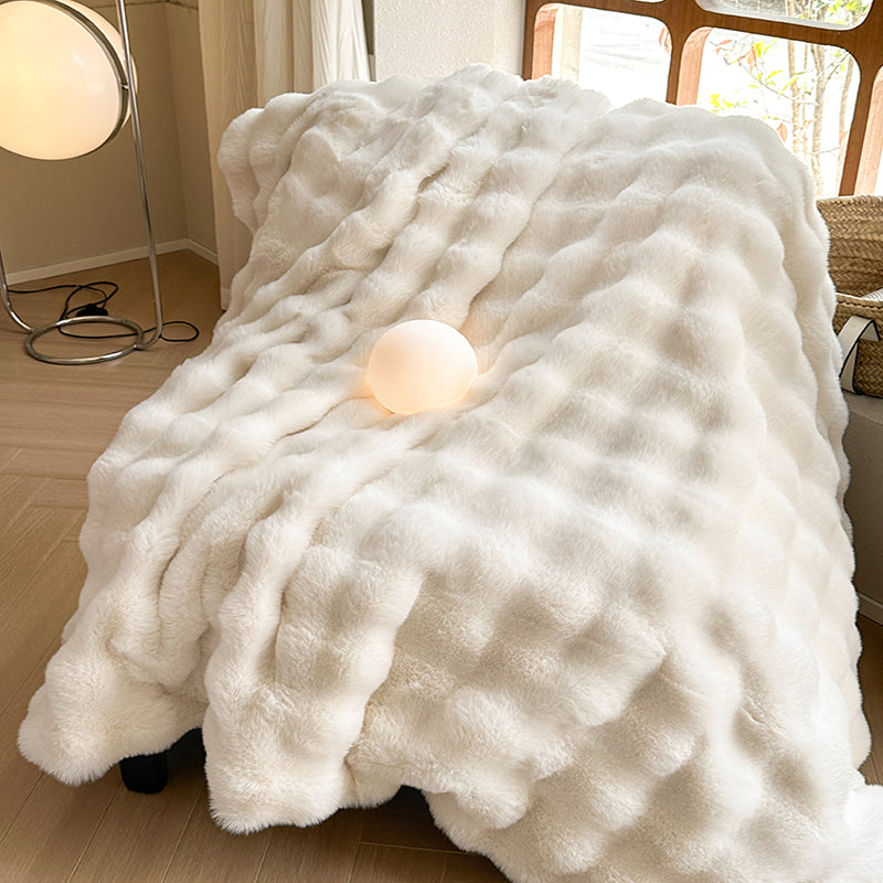 Velmorn - Plaid Rayé Douillet en Peluche pour Canapé et Lit