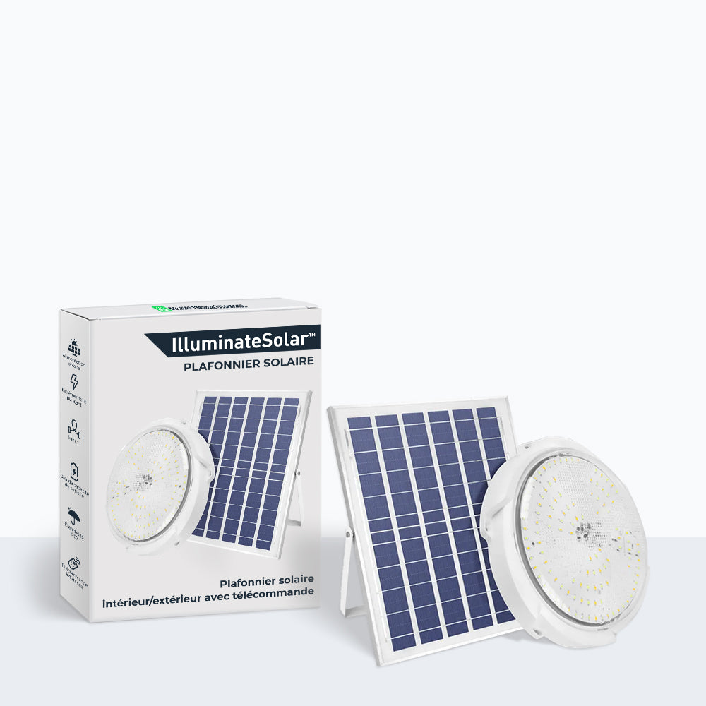 Plafonnier solaire intérieur/extérieur avec télécommande