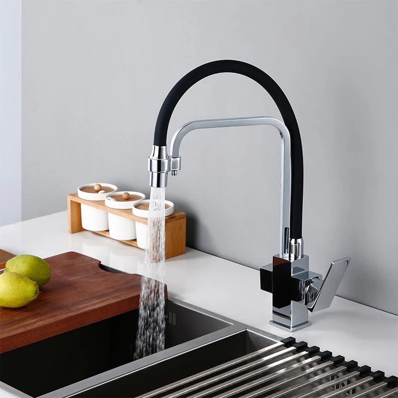 Ater - Robinet de Cuisine Noir Chrome