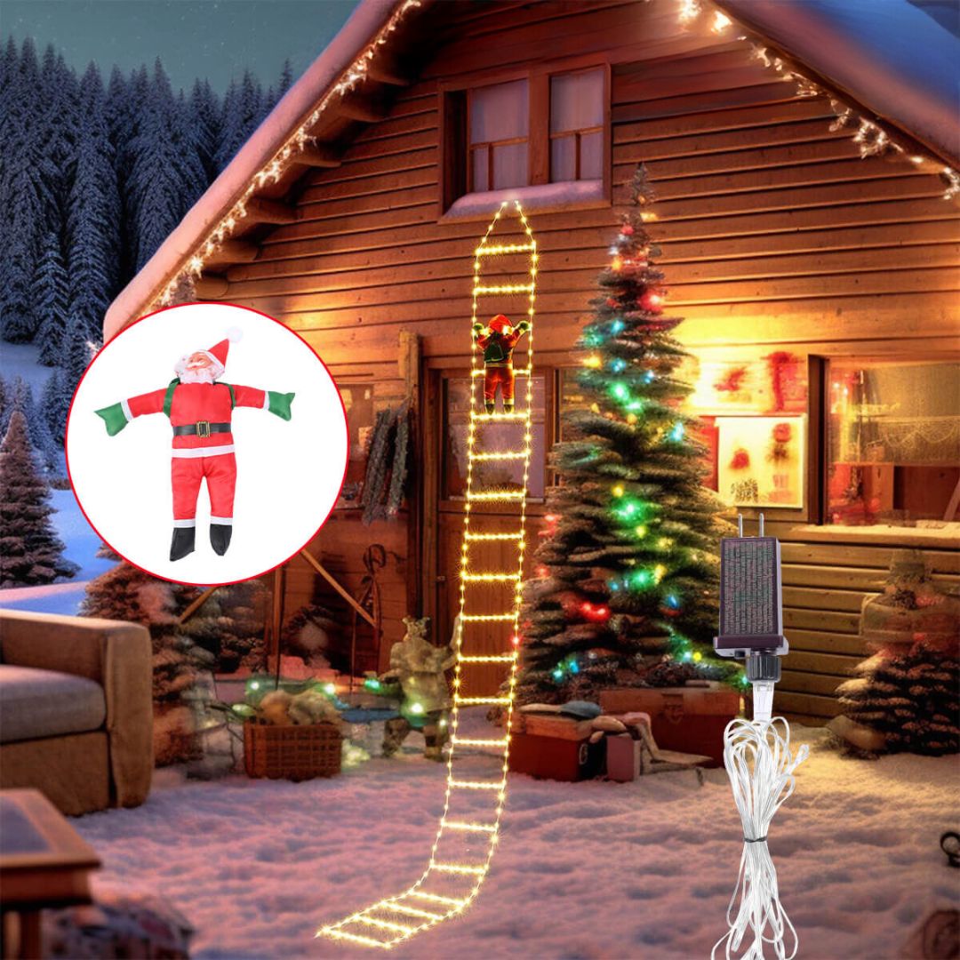 3M Père Noël grimpant sur une échelle Décoration de Noël (Vente de liquidation)