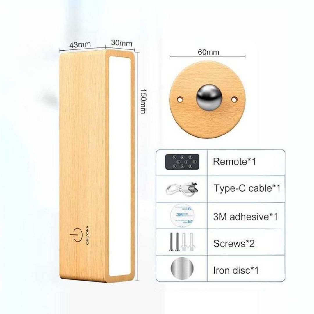 Lampe murale LED portable et rechargeable à 360