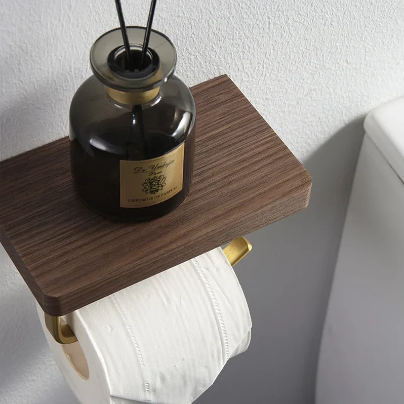 Decoris - Porte-Rouleau en Laiton et Bois