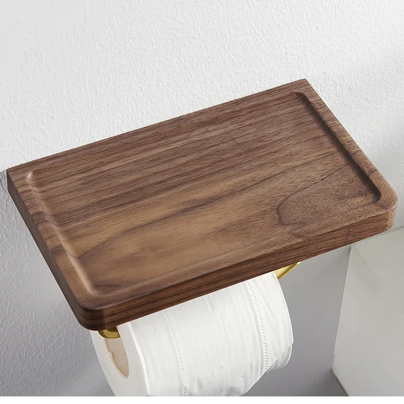 Decoris - Porte-Rouleau en Laiton et Bois