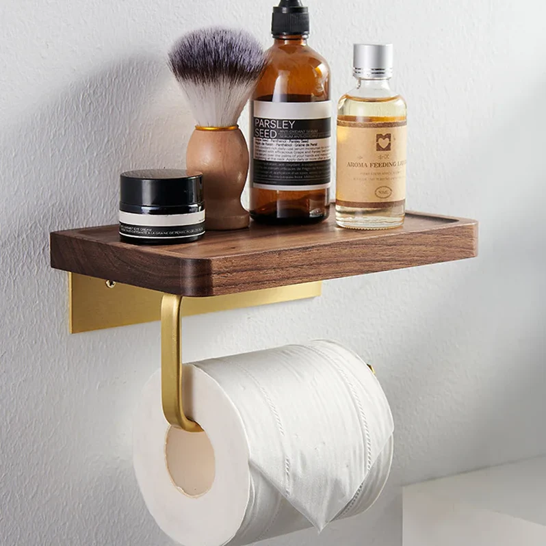 Decoris - Porte-Rouleau en Laiton et Bois