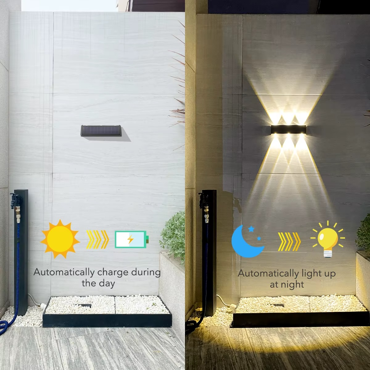 DuoRay - Applique Solaire à LED Grande Haut et Bas