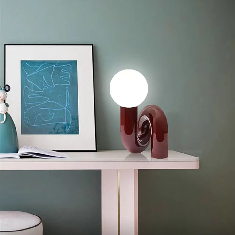 Excetra - Lampe de bureau moderne en verre et résine