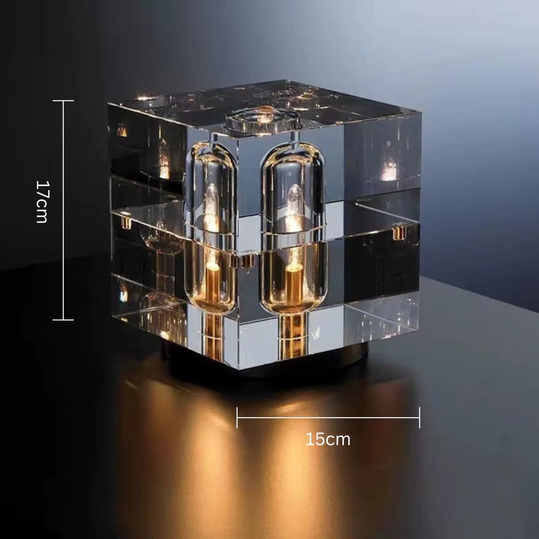 Cubelux - Lampe de Bureau Cristal LED de Luxe Nordique