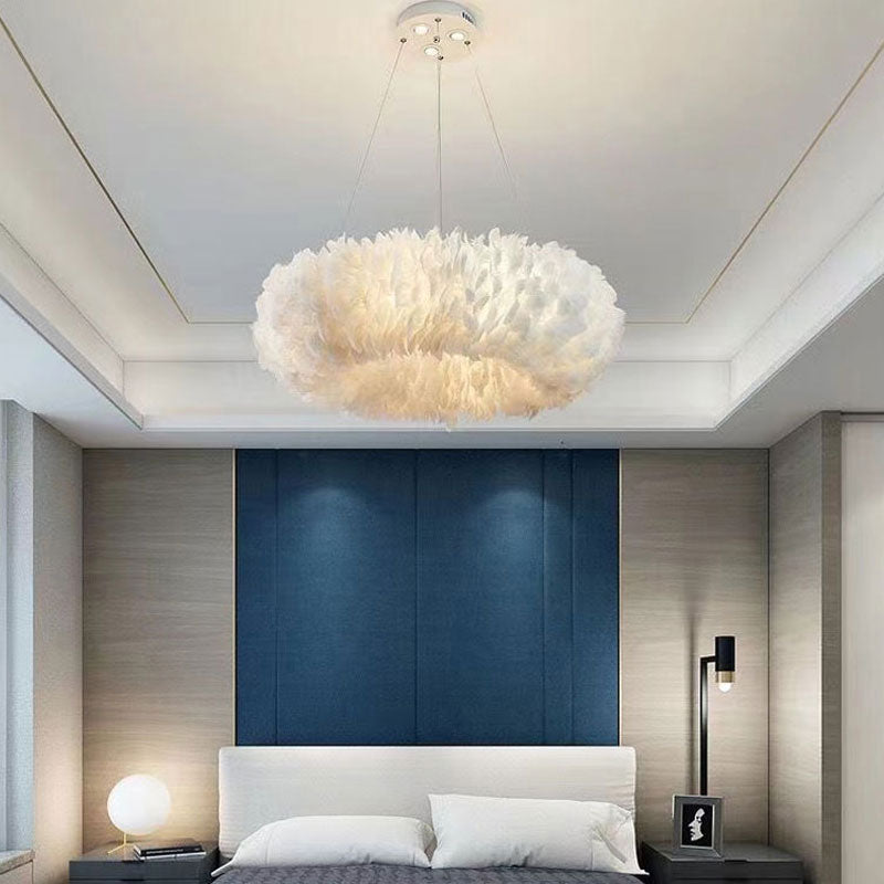 Feathra - Lampe pendante anneau plume