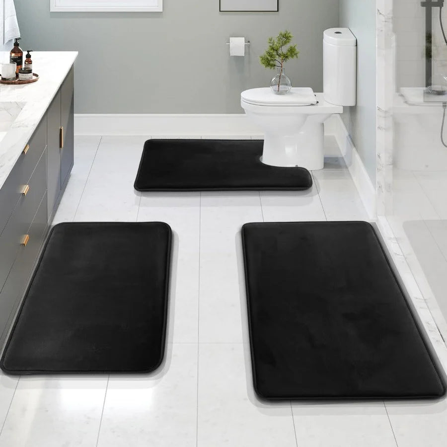 Set de Tapis de Bain en Mousse Mémoire Velours
