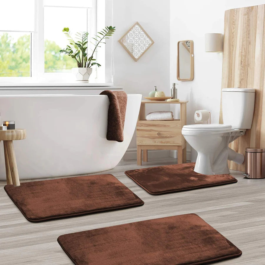 Set de Tapis de Bain en Mousse Mémoire Velours