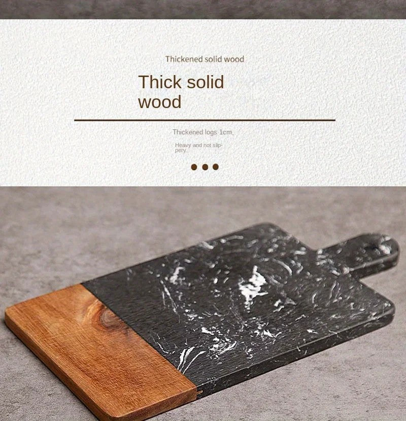 Planche à Découper Double-Face en Bois d’Acacia & Marbre