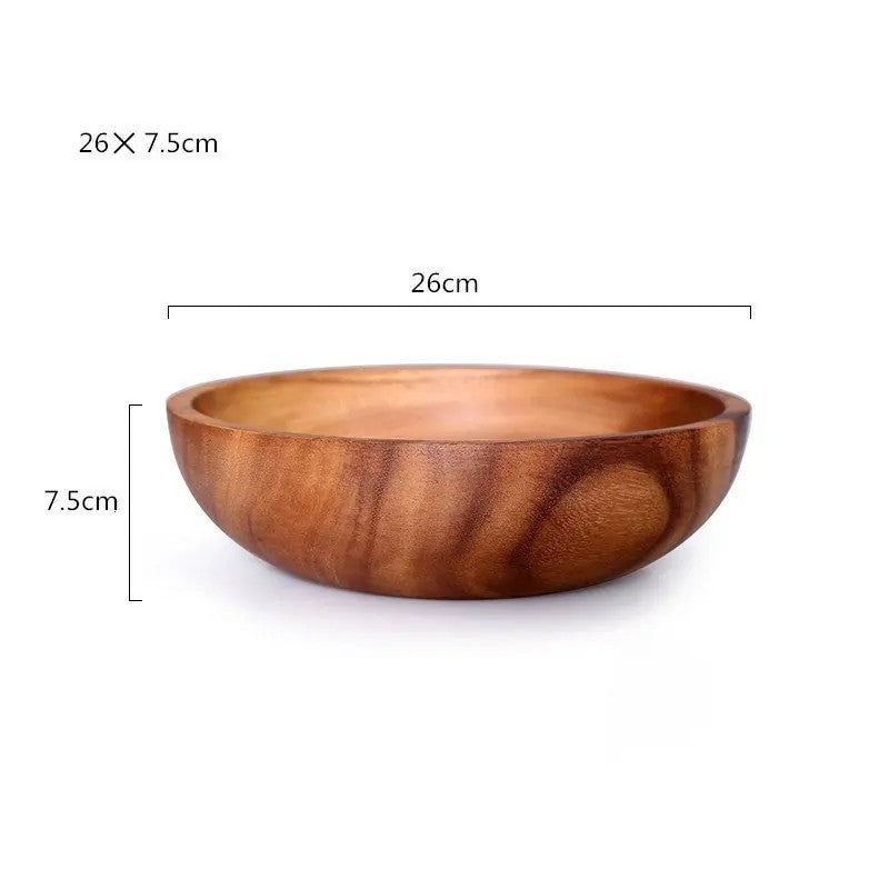 Grand Saladier en Bois d’Acacia avec Couverts