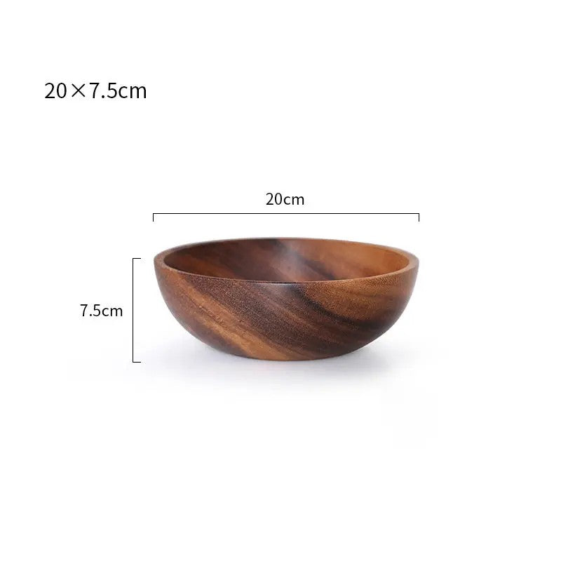 Grand Saladier en Bois d’Acacia avec Couverts