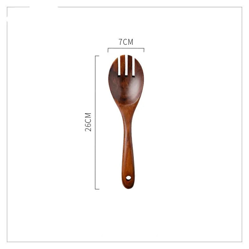 Grand Saladier en Bois d’Acacia avec Couverts