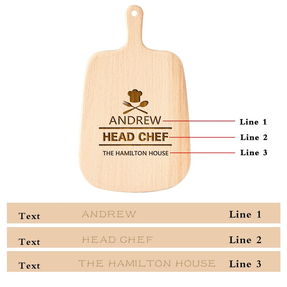 Planche à Découper Chef Cuisinier Personnalisée – Cadeau Cuisine Nom Personnalisé