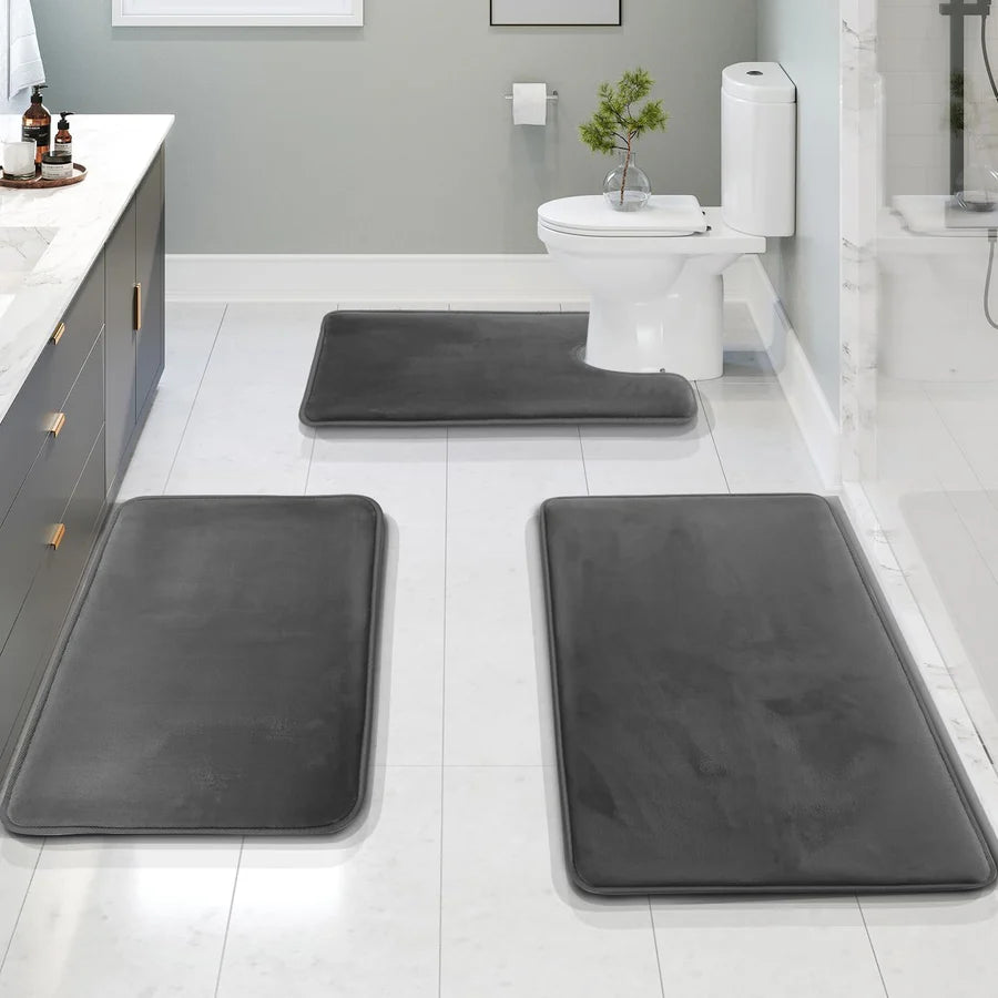 Set de Tapis de Bain en Mousse Mémoire Velours