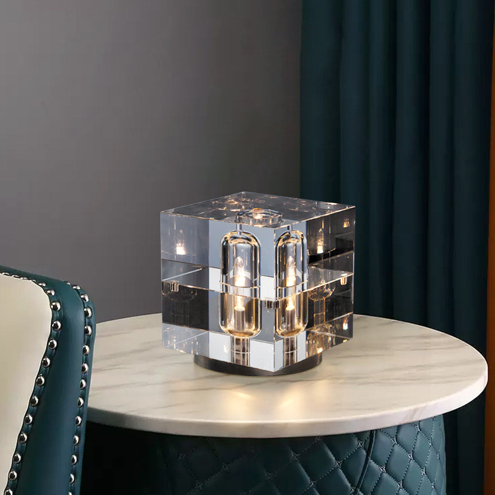 Cubelux - Lampe de Bureau Cristal LED de Luxe Nordique