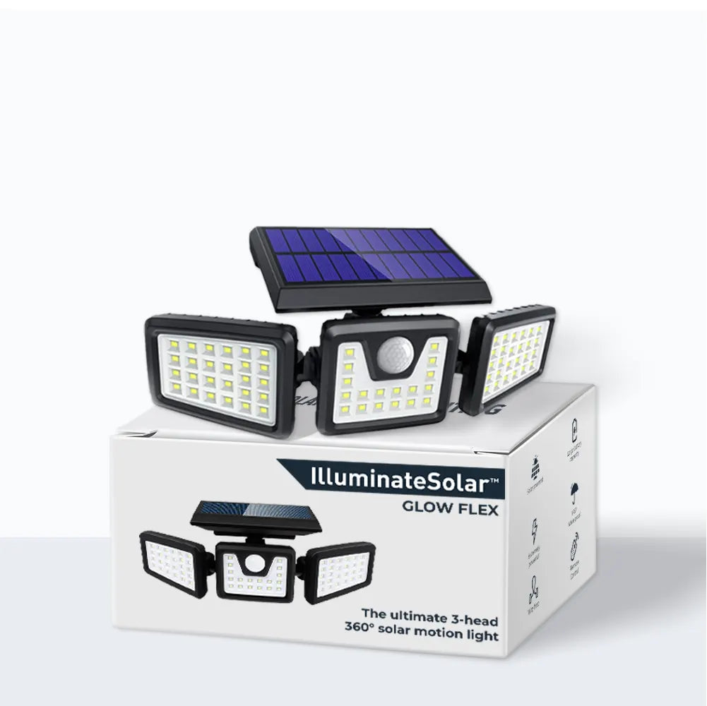 GlowFlex™- La lampe de sécurité solaire ultra-brillante à détecteur de mouvement.