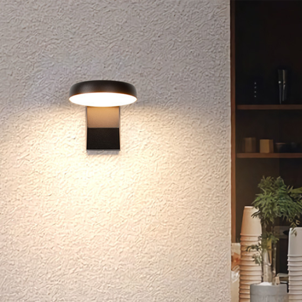 Glowix - Applique murale ronde en acier inoxydable