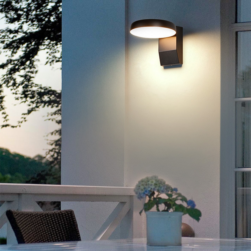 Glowix - Applique murale ronde en acier inoxydable