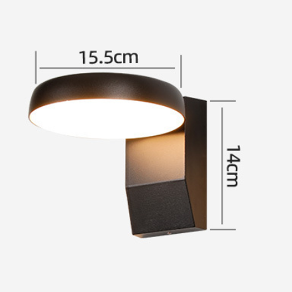 Glowix - Applique murale ronde en acier inoxydable
