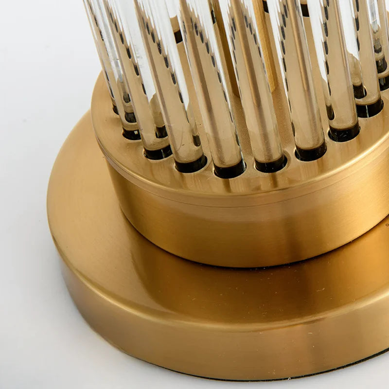 VitrumLux – Lampe de Table en Verre et Tissu