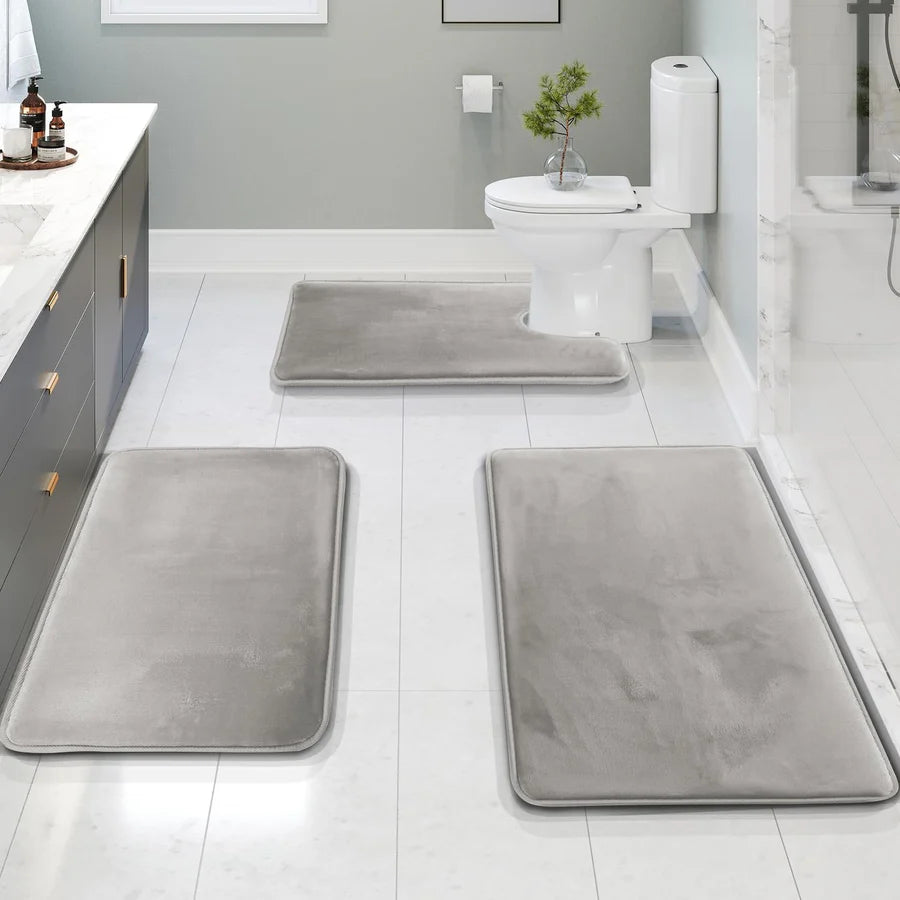 Set de Tapis de Bain en Mousse Mémoire Velours
