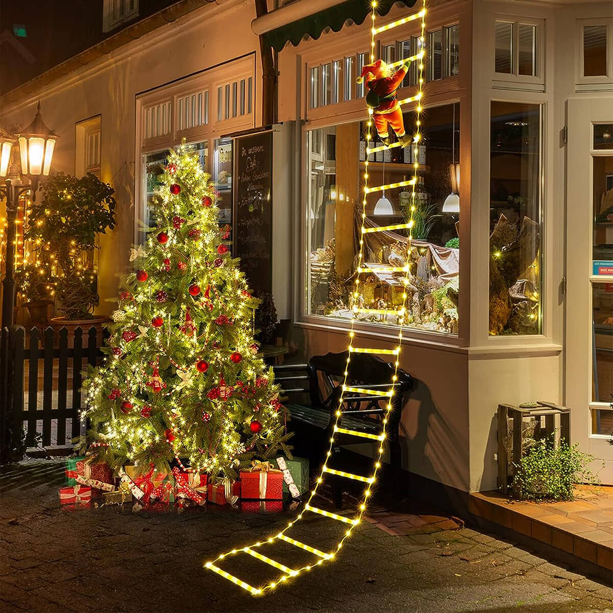 3M Père Noël grimpant sur une échelle Décoration de Noël (Vente de liquidation)