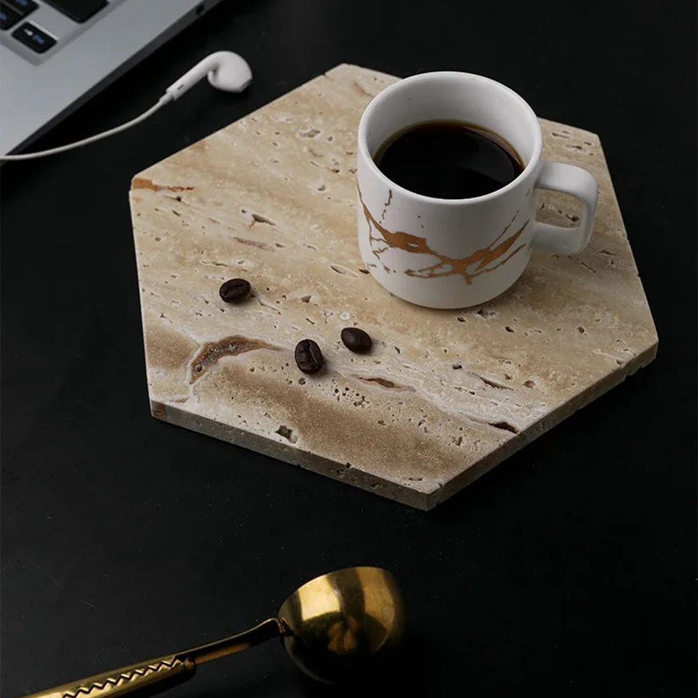 Plateau d’Exposition en Marbre Beige Naturel