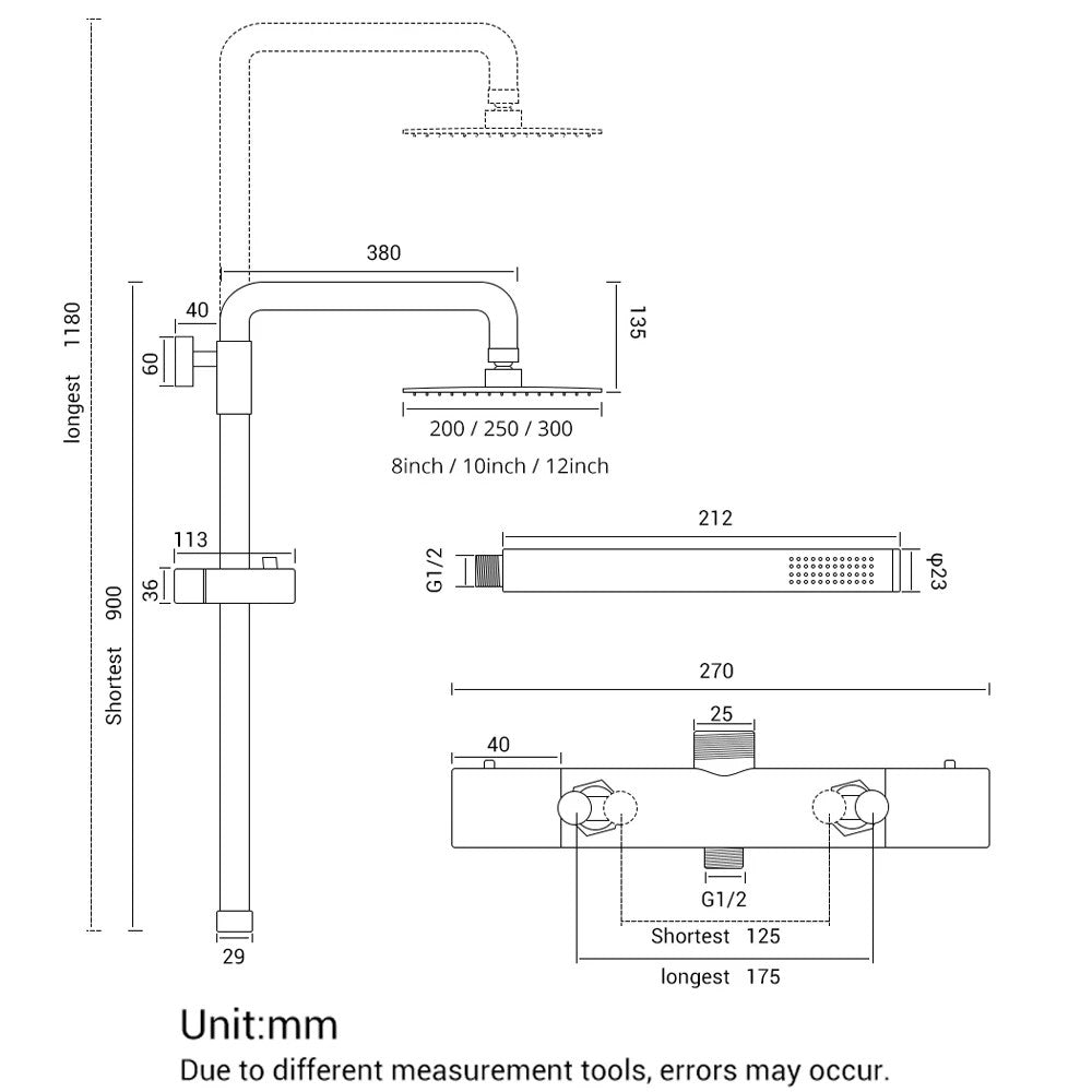 AquaDrop - Ensemble de douche à effet de pluie