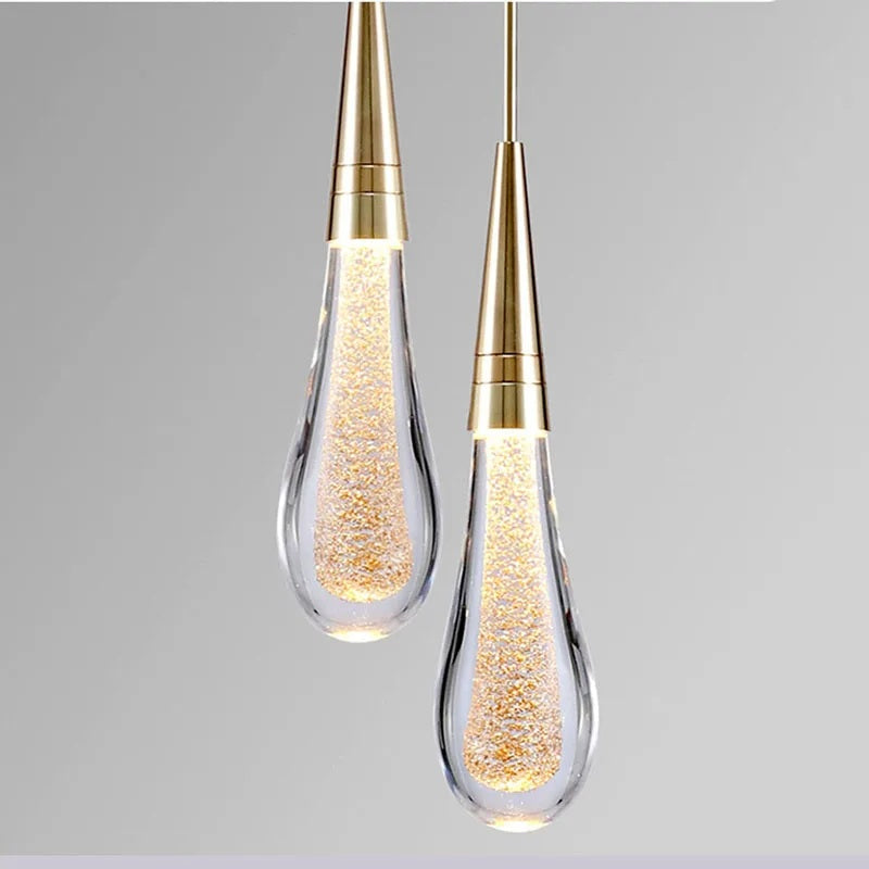 GoldenDrop – Applique Murale en Cristal pour Salon & Chambre